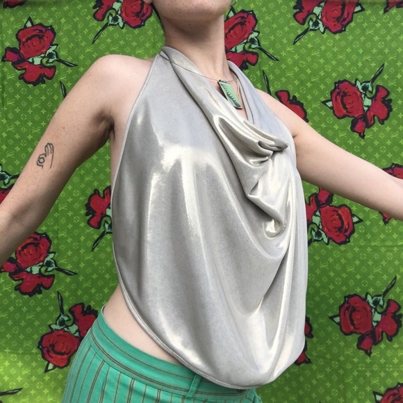 Y2K Super Slink Iridescent Halter Top~
~ - Picture 4 of 7